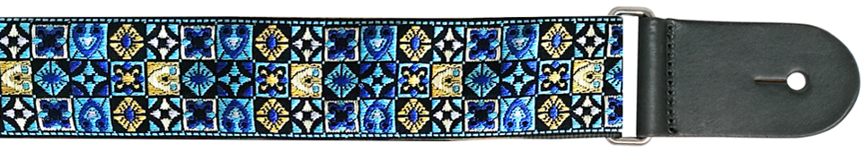 XTR | LS325 | Vintage Jacquard Weave Guitar Strap | Vintage 60's Blue XTR | LS325 | Vintage Jacquard Weave Guitar Strap | Vintage 60's Blue